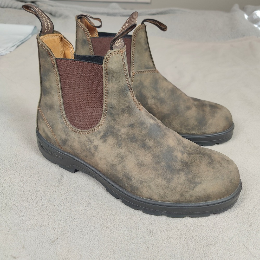 Blundstone Classics 585 Boots Mens 9 US 10 Rustic Brown Leather Chelsea Pull On - Picture 2 of 12
